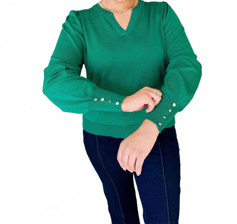 NEW COCO Y CLUB vivian v-neck sweater in kelly green
